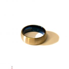 Gold and blue tungsten ringe