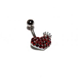 Heart and crown navlepiercing