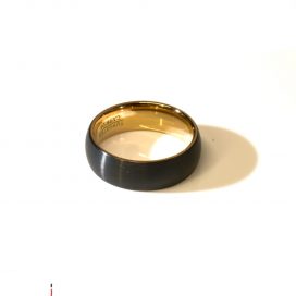 Black and gold tungsten ringe