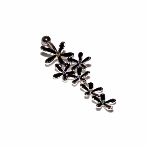 Black flowers navlepiercing
