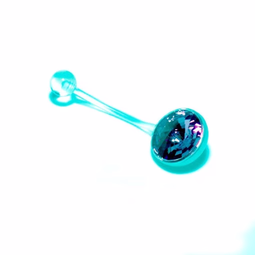 Blue crystal navlepiercing